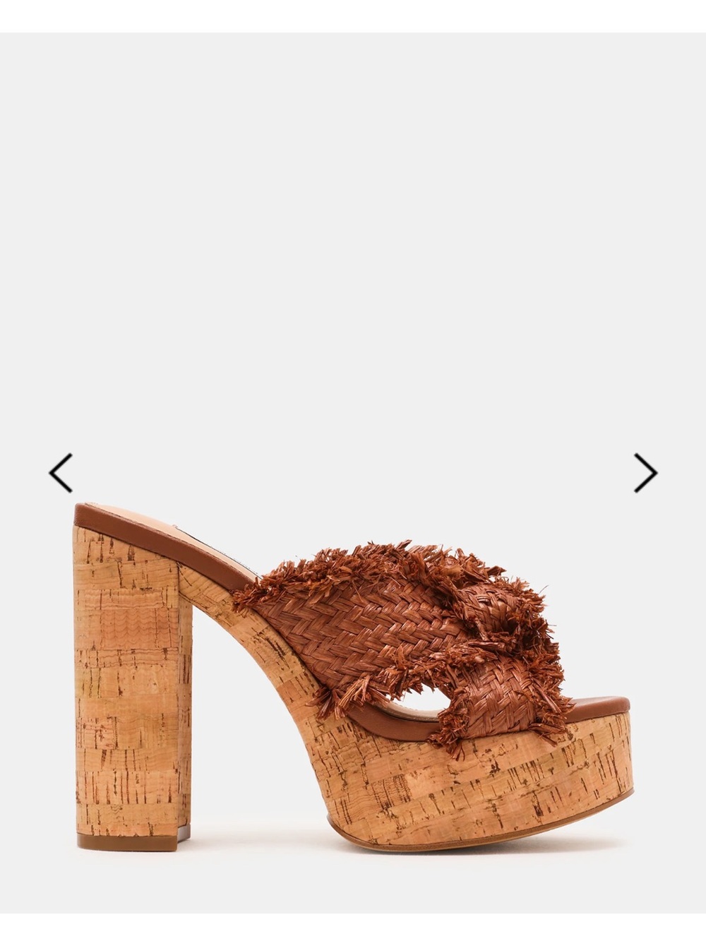Steve Madden Brown Woven Fringe Platform Mule